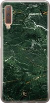 Samsung Galaxy A7 2018 siliconen hoesje - Marble jade green - Soft Case Telefoonhoesje - Groen - Marmer