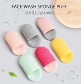 Gezicht/Lichaam washandje  ovale vorm 2 stuks | Roze/Grijs