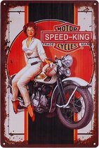 Metalen plaatje - Motor Cycles Speed King