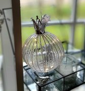 Alinterieur - Kerstbal op batterijen - Zilver - Kroon - LED