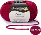 Schachenmayr Breiwol Merino 85 10-Pack - 100% Scheerwol - Bordeaux