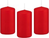 10x Rode cilinderkaars/stompkaars 5 x 10 cm 23 branduren - Geurloze kaarsen - Woondecoraties