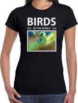 Dieren foto t-shirt Kolibrie vogel - zwart - dames - birds of the world - cadeau shirt Kolibries liefhebber XS