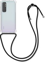 kwmobile telefoonhoesje geschikt voor Xiaomi Mi Note 10 Lite - Hoesje met telefoonkoord - Back cover in zwart / transparant