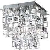 LED Plafondlamp - Plafondverlichting - Torna Quson - E27 Fitting - 1-lichts - Vierkant - Mat Chroom - Aluminium
