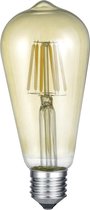 LED Lamp - Filament - Torna Kalon - E27 Fitting - 6W - Warm Wit 2700K - Amber - Aluminium