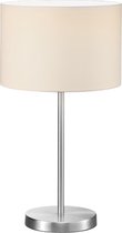 LED Tafellamp - Tafelverlichting - Torna Hotia - E27 Fitting - Rond - Mat Wit - Aluminium