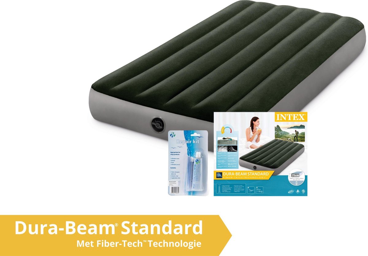Intex Luchtbed - Prestige Downy - Formaat: Twin - B99 x L191 x H25 cm - 1 pers. - Met Reparatieset