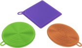 Lifetime Clean Siliconen Afwassponzen 3 Stuks Paars/groen/oranje