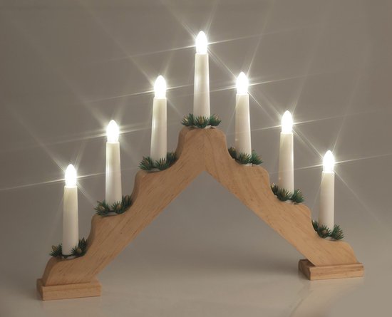 Zeeziekte waardigheid Verbinding Houten kerstboog met LED verlichting | bol.com