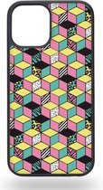 80s marshmallow grid Telefoonhoesje - Apple iPhone 12 / 12 Pro