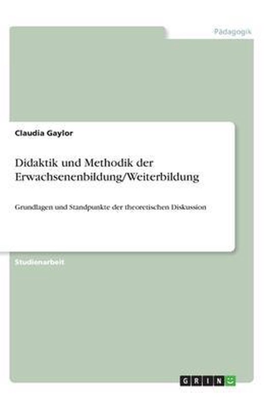 Didaktik und Methodik der Erwachsenenbildung/Weiterbildung - cover