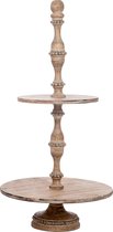 J-Line Plateau Kralen 2 Niveaus Hout Naturel