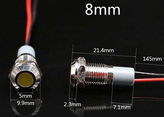 GUUZI 8 stuks 6 mm LED-indicatielampje 220-230V Waterdicht Signaallicht Metalen Paneel LED-indicatielampje Paneelmontage Platte Kop met Draden Zilveren Schaal (Rood GUUZI 8 stuks 6 mm LED-indicatielampje 220-230V Waterdicht Signaallicht Metalen Paneel LED-indicatielampje Paneelmontage Platte Kop met Draden Zilveren Schaal (Rood
