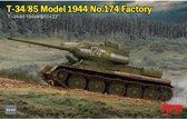 1:35 Rye Field Model 5040 T-34/85 Model 1944 No.174 Factory Plastic Modelbouwpakket