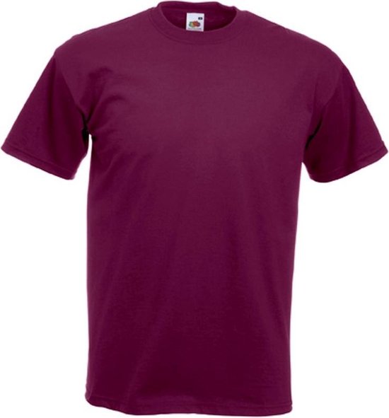 Set van 3x stuks basic bordeaux rode t-shirt voor heren - voordelige 100% katoenen shirts - Regular fit, maat: 2XL (44/56)