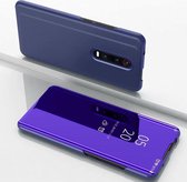 Voor OnePlus 8 vergulde spiegel horizontale flip lederen tas met houder (paars blauw)