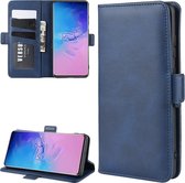 Voor Galaxy S20 Ultra Dual-side magnetische gesp horizontale flip lederen tas met houder & kaartsleuven & portemonnee (donkerblauw)