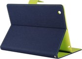 GOOSPERY FANCY DIARY voor iPad 4/3/2 Cross Texture Leather Case met houder & kaartsleuven & portemonnee (Navy Blue)