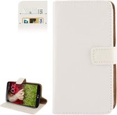 Crazy Horse Texture lederen tas met creditcardvak en houder voor LG Optimus G2 / D801 / F320 / F340L / LS980 (wit)