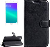 Voor OPPO R9 Plus Litchi Texture horizontale flip lederen tas met magnetische gesp & houder & kaartsleuven & portemonnee (zwart)