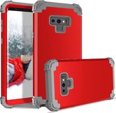 Shockproof 3 in 1 No Gap in the Middle Silicone + PC Case voor Galaxy Note9 (rood)