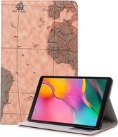 Map Texture Horizontaal Flip Leren Hoesje voor Galaxy Tab A 10.1 (2019) T510 / T515, met houder en kaartsleuven en portemonnee, willekeurige textuurweergave