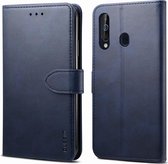 Voor Galaxy A60 GUSSIM zakelijke stijl horizontale flip lederen tas met houder & kaartsleuven & portemonnee (blauw)