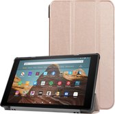 Voor Amazon Kindle Fire HD 10 2017-2019 Custer Texture Horizontal Flip Leather Case met drievoudige houder & Sleep / Wake-up-functie (Rose Gold)