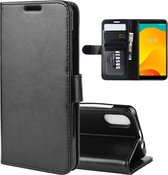 R64 Texture Single Fold Horizontal Flip Leren Case voor Wiko Sunny 4 Plus, met houder & kaartsleuven & portemonnee (zwart)