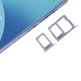 SIM-kaartvak + SIM & Micro SD-kaartvak voor Galaxy J3 (2017) Dual SIM / J330 & J5 (2017) Dual SIM / J530 & J7 (2017) Dual SIM / J730 (blauw)