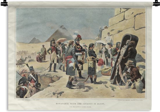 Tapisserie Napoleon Bonaparte illustration - Illustration de Napoleon Bonaparte debout en Egypte Tapisserie coton 150x112 cm - Tapisserie avec photo