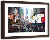 Foto in frame , Centrum van New York ,120x80cm , Multikleur , wanddecoratie