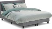 Beddenreus Comfort Boxspring Illinois vlak met Bridge matras - 180 x 200 cm - lichtgrijs