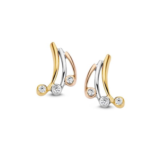 Boucles d'oreilles en or 14 carats style tendance N-joy OB726909