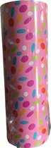 Roze Cadeaupapier Confetti Print C4149- Breedte 40 cm - 150m lang