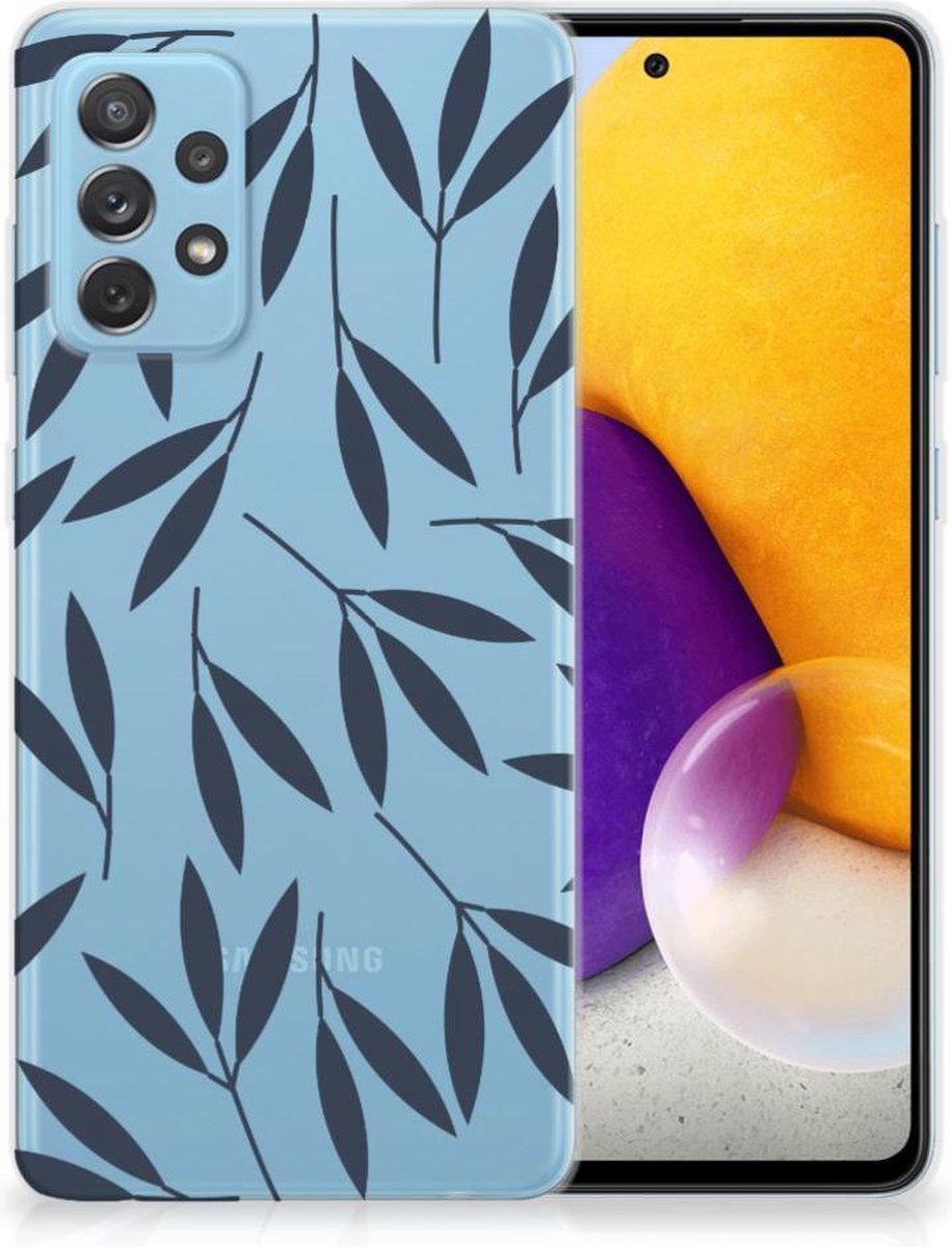 Samsung Galaxy A72 TPU Case Leaves Blue