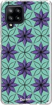 Casetastic Samsung Galaxy A42 (2020) 5G Hoesje - Softcover Hoesje met Design - Statement Flowers Purple Print