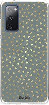 Casetastic Samsung Galaxy S20 FE 4G/5G Hoesje - Softcover Hoesje met Design - Golden Hearts Green Print