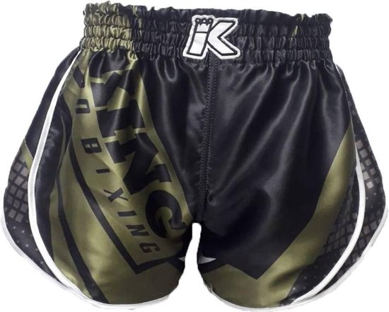 King Stormking 1 Muay Thai Kickboks Broekje Zwart Groen Kies uw maat Kickboks Broek: S = maat 29/30 | 50-60kg