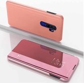 Voor OPPO A9 2020 / A5 2020 vergulde spiegel horizontaal flip leer met standaard mobiele telefoon holster (rose goud)