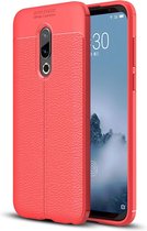 Litchi Texture TPU schokbestendige hoes voor Meizu 16 (rood)