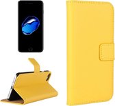 Voor iPhone 8 & 7 echte gesplitste horizontale flip lederen tas met houder & kaartsleuven & portemonnee (geel)