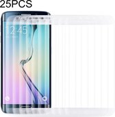 25 STUKS Voor Galaxy S6 Edge 0.3mm 9H Oppervlaktehardheid 3D Gebogen Volledig scherm Cover Explosieveilige gehard glasfilm (transparant)