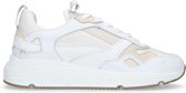 Sacha - Dames - Off white leren sneakers met beige details - Maat 42
