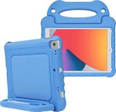 iPad 2021/2020 hoes Kinderen - 10.2 inch - Draagbare tablet kinderhoes met handvat – Blauw