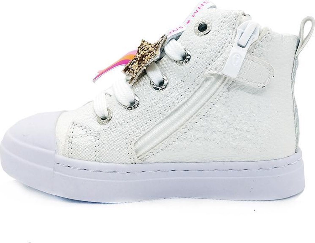 Shoesme hoge witte sneaker met prinses bol