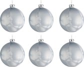 J-Line Doos Van 6 Kerstbal Glas Mat Ijsblauw Small 8Cm
