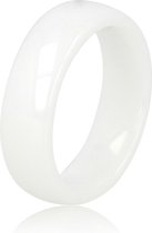 My Bendel - Stijlvolle 6 mm brede ring - wit - Mooi blijvende brede ring wit - Draagt heerlijk en onbreekbaar - Met luxe cadeauverpakking