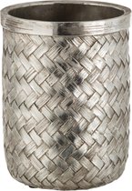J-line Vaas Gewoven Polyresine Zilver Small